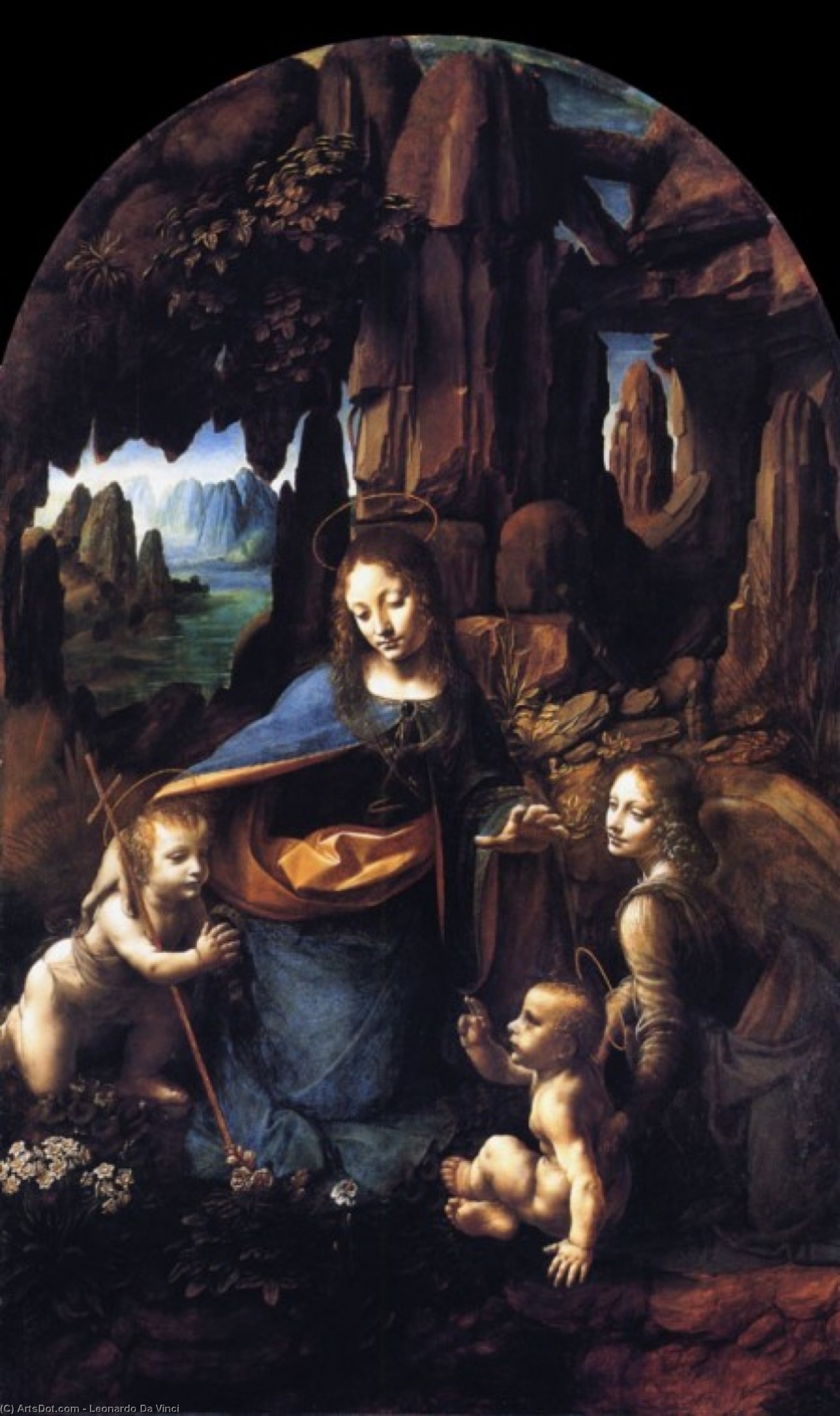 WikiOO.org - Güzel Sanatlar Ansiklopedisi - Resim, Resimler Leonardo Da Vinci - Virgin of the Rocks