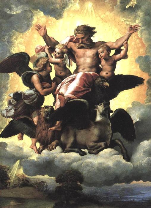 Wikioo.org - Bách khoa toàn thư về mỹ thuật - Vẽ tranh, Tác phẩm nghệ thuật Raphael (Raffaello Sanzio Da Urbino) - The Vision of Ezekiel