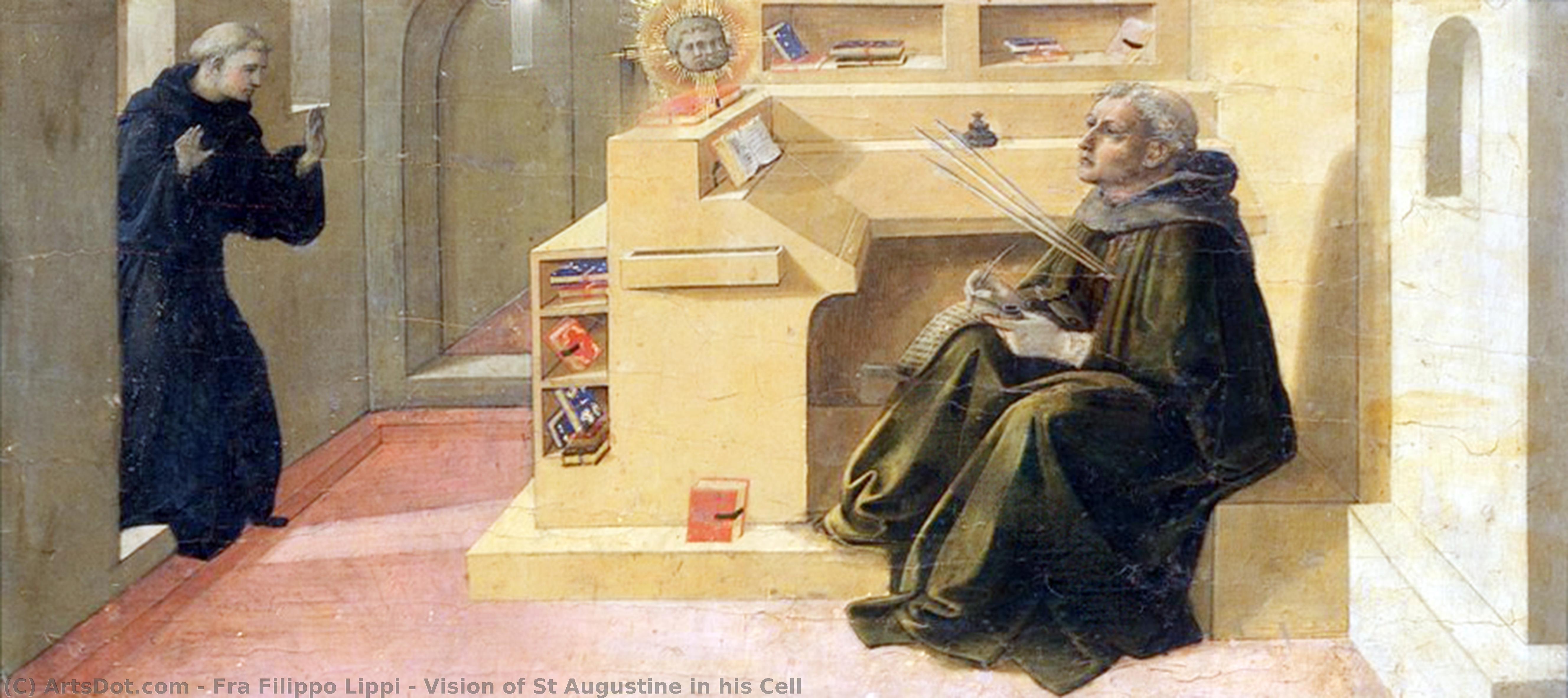 Wikioo.org - The Encyclopedia of Fine Arts - Painting, Artwork by Fra Filippo Lippi - Vision of St Augustine in his Cell