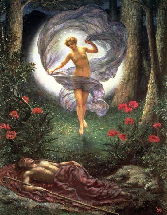 Wikioo.org - The Encyclopedia of Fine Arts - Painting, Artwork by Edward John Poynter - The Visions Of Endymion