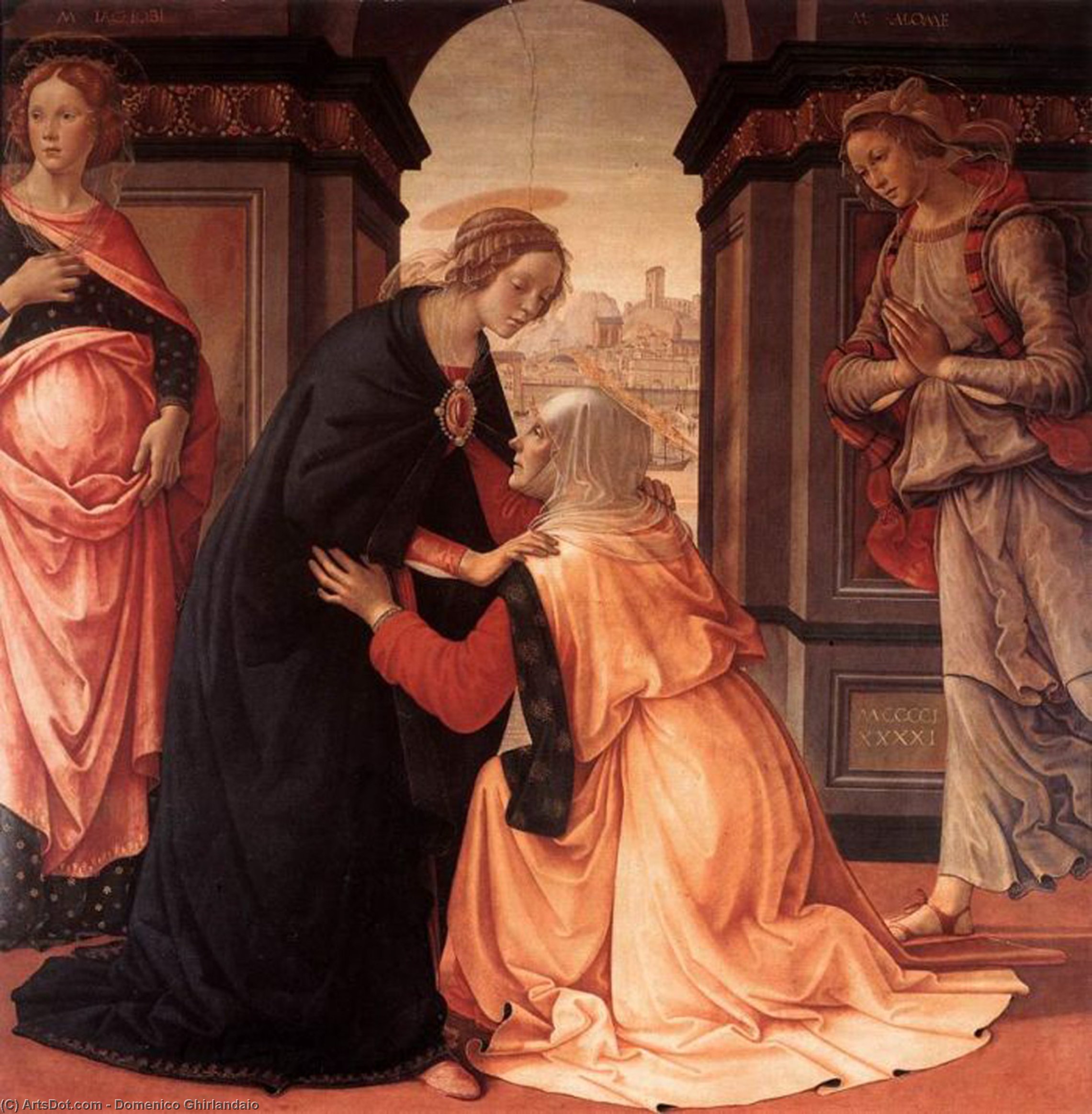 Wikioo.org - The Encyclopedia of Fine Arts - Painting, Artwork by Domenico Ghirlandaio - Visitation