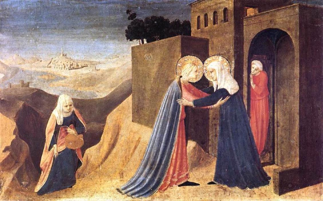 WikiOO.org - Encyclopedia of Fine Arts - Lukisan, Artwork Fra Angelico - Visitation (The Cortona Altarpiece)