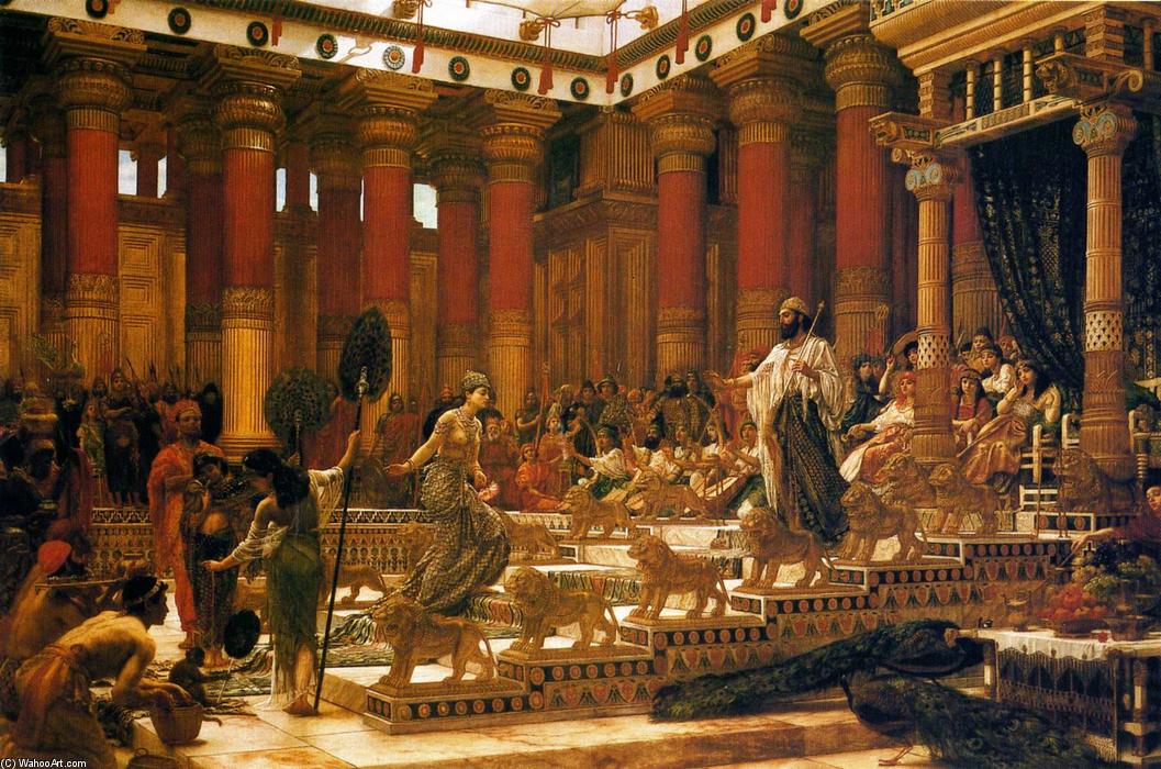 Wikioo.org - Bách khoa toàn thư về mỹ thuật - Vẽ tranh, Tác phẩm nghệ thuật Edward John Poynter - The Visit of the Queen of Sheba to King Solomon