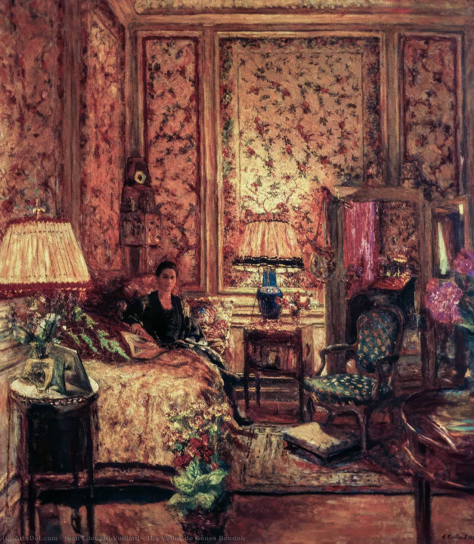 WikiOO.org - Encyclopedia of Fine Arts - Lukisan, Artwork Jean Edouard Vuillard - The Voiles de Gênes Boudoir