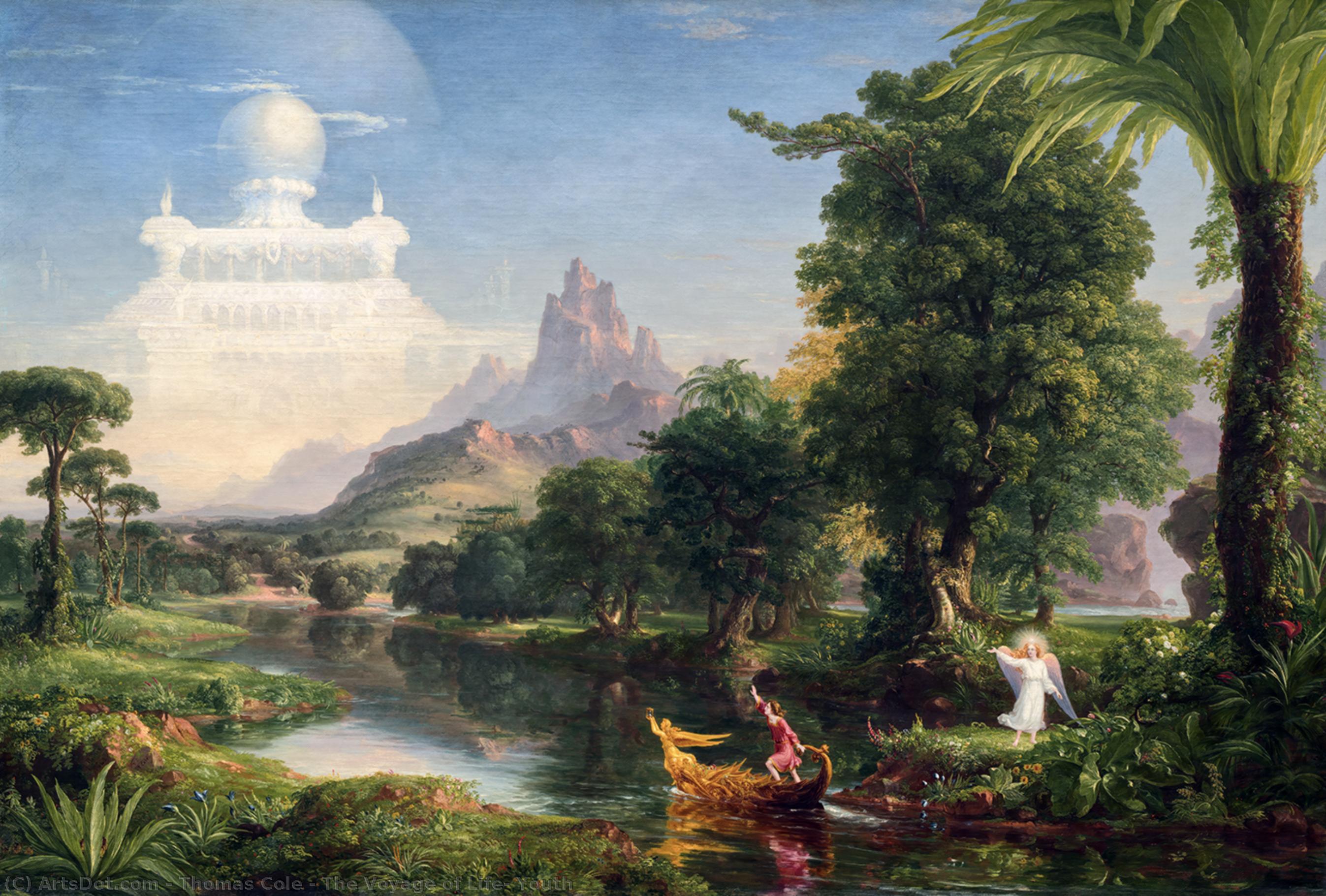 WikiOO.org - Encyclopedia of Fine Arts - Lukisan, Artwork Thomas Cole - The Voyage of Life: Youth