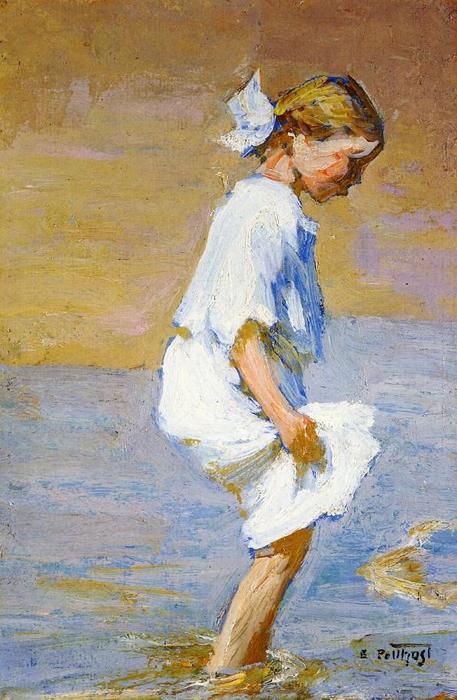 Wikioo.org - สารานุกรมวิจิตรศิลป์ - จิตรกรรม Edward Henry Potthast - Wading at the Shore