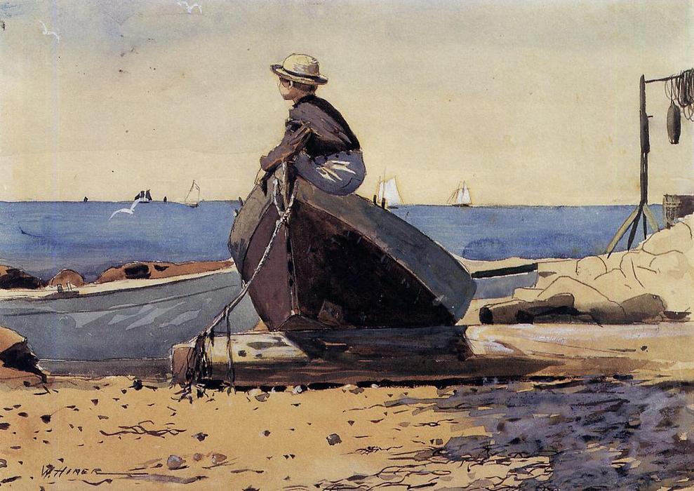 WikiOO.org - Enciclopedia of Fine Arts - Pictura, lucrări de artă Winslow Homer - Waiting for Dad (also known as Longing)