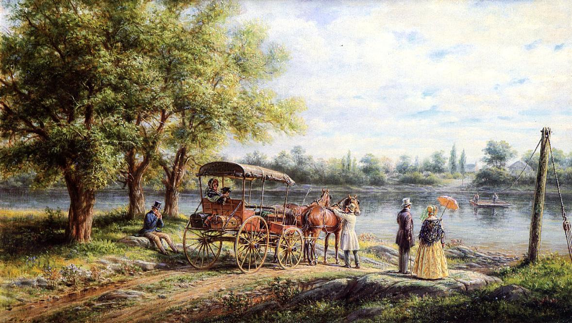 Wikioo.org - The Encyclopedia of Fine Arts - Painting, Artwork by Edward Lamson Henry - Waiting for the Ferry