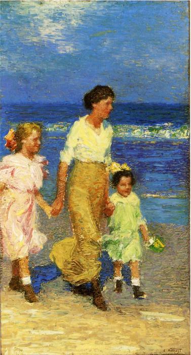 Wikioo.org - The Encyclopedia of Fine Arts - Painting, Artwork by Edward Henry Potthast - A Walk on the Beach