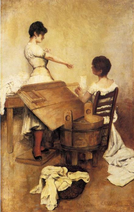 Wikioo.org - The Encyclopedia of Fine Arts - Painting, Artwork by Charles Frederic Ulrich - Washerwomen