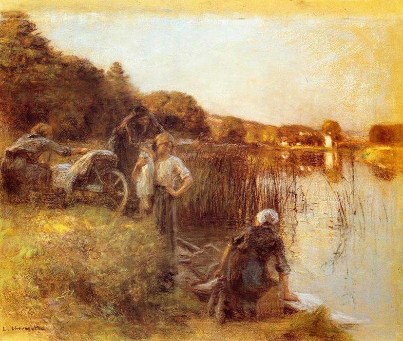 WikiOO.org - Encyclopedia of Fine Arts - Malba, Artwork Léon Augustin L'hermitte - Washerwomen on the Banks of the Marne