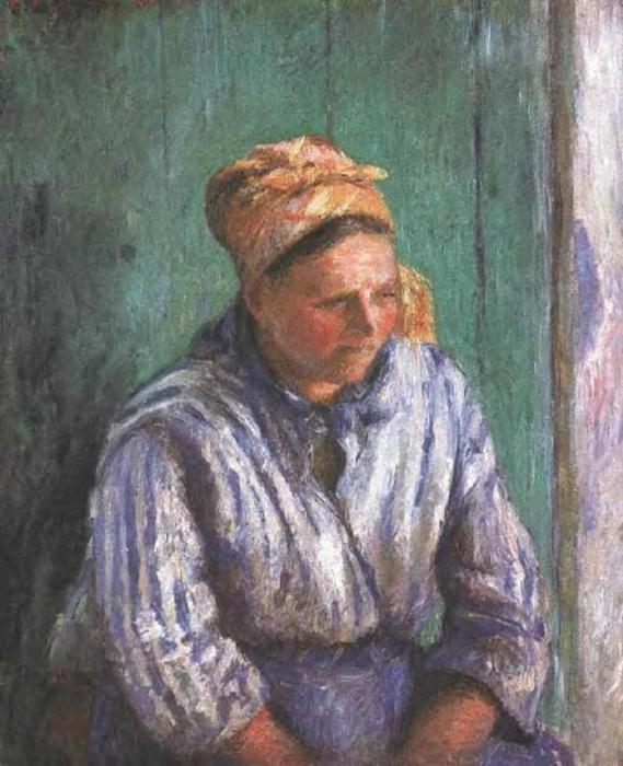 Wikioo.org - The Encyclopedia of Fine Arts - Painting, Artwork by Camille Pissarro - Washerwoman Study (also known as La Mere Larcheveque)