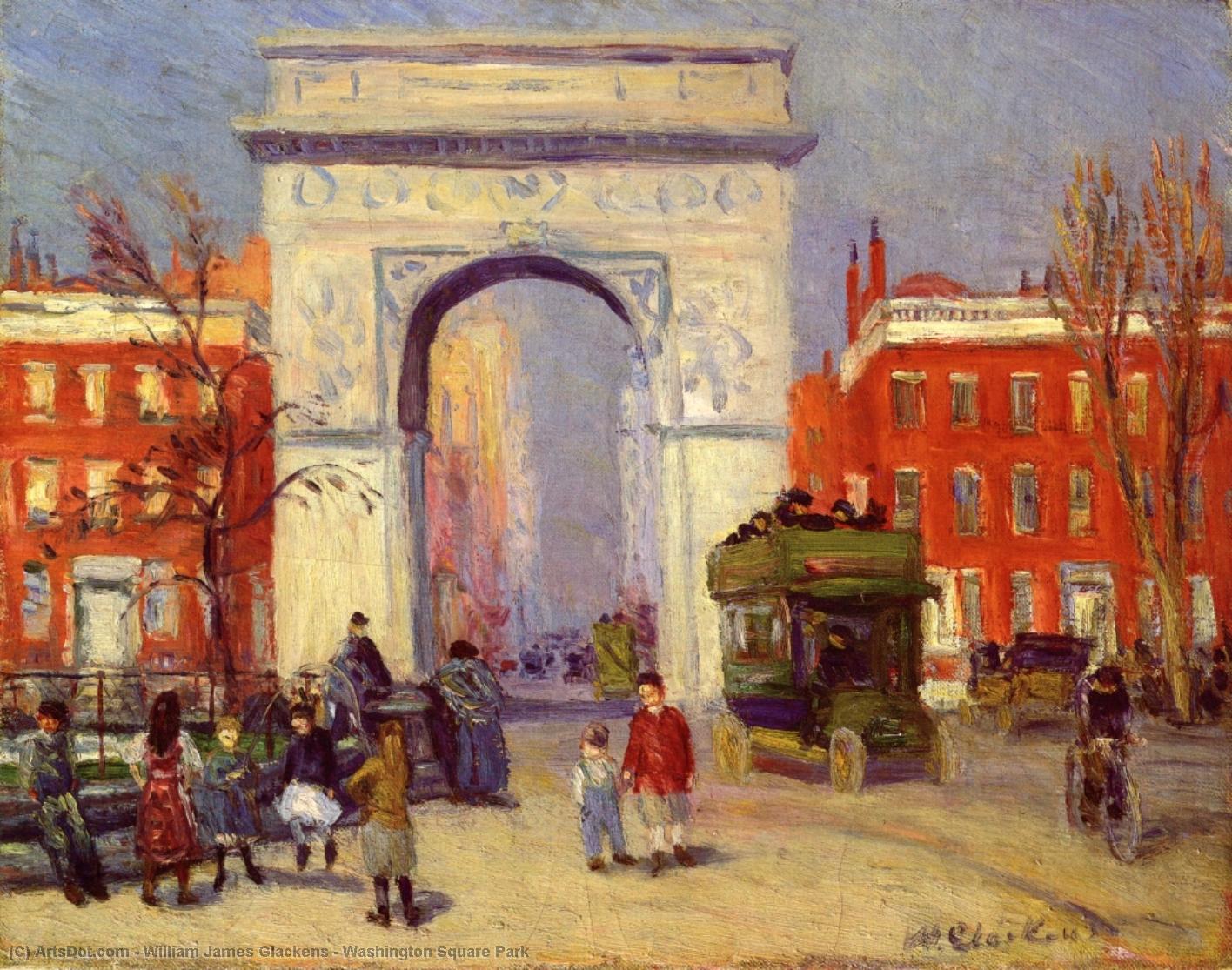 WikiOO.org - Encyclopedia of Fine Arts - Maľba, Artwork William James Glackens - Washington Square Park