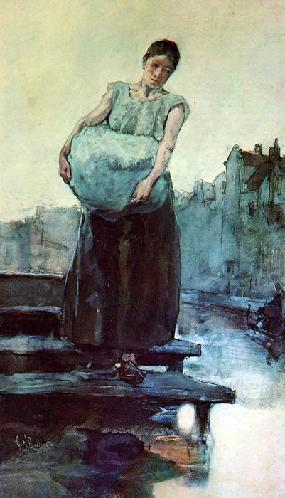 Wikioo.org - The Encyclopedia of Fine Arts - Painting, Artwork by George Hendrik Breitner - The washing woman
