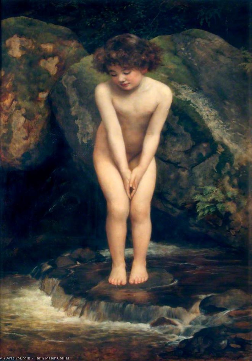 WikiOO.org - Encyclopedia of Fine Arts - Maleri, Artwork John Maler Collier - Water Baby