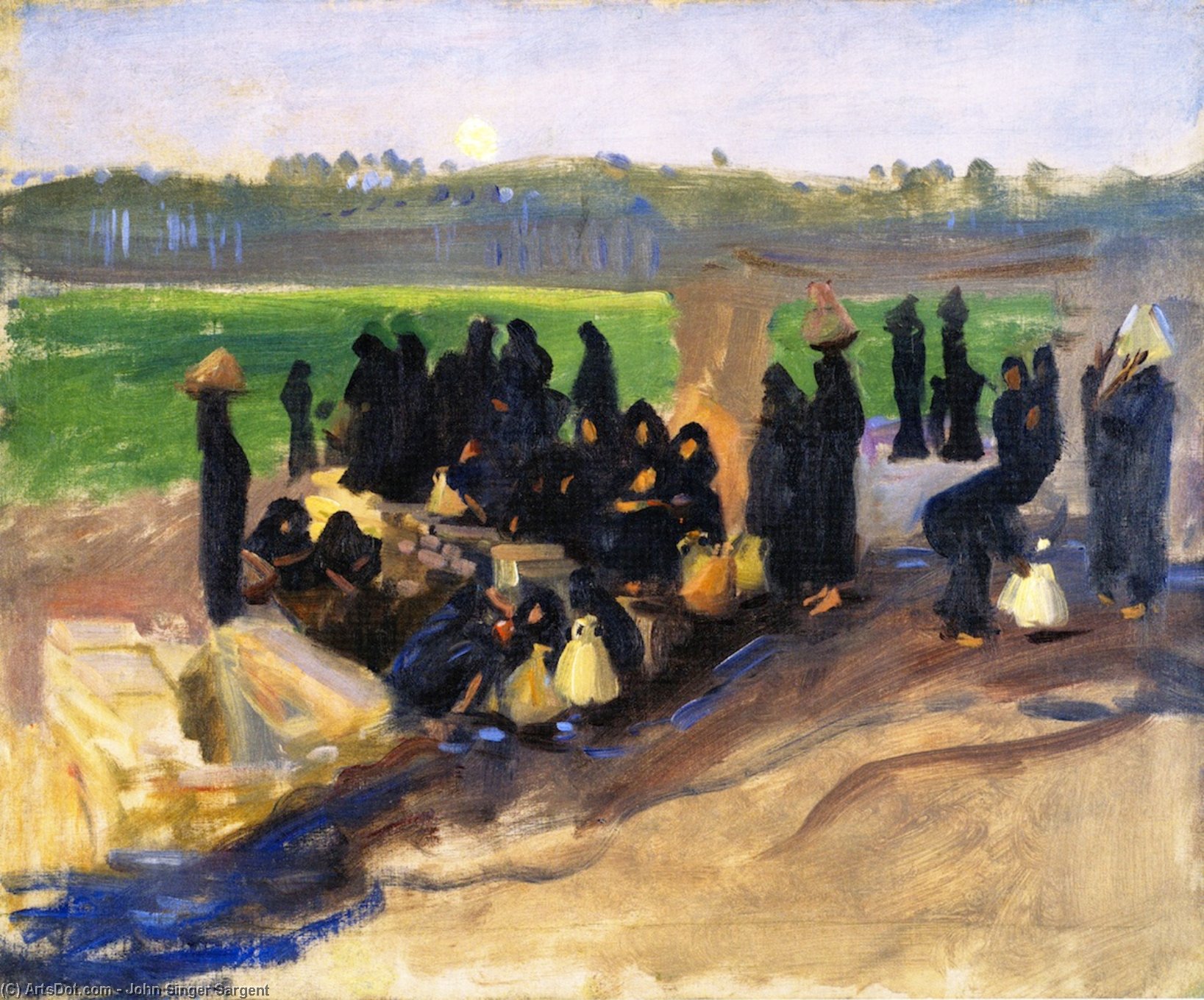 Wikioo.org - The Encyclopedia of Fine Arts - Painting, Artwork by John Singer Sargent - Water Carriers on the Nile