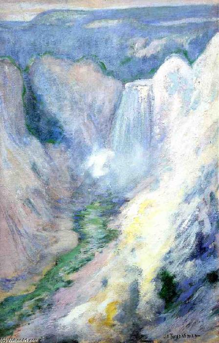WikiOO.org - Encyclopedia of Fine Arts - Malba, Artwork John Henry Twachtman - Waterfall in Yellowstone