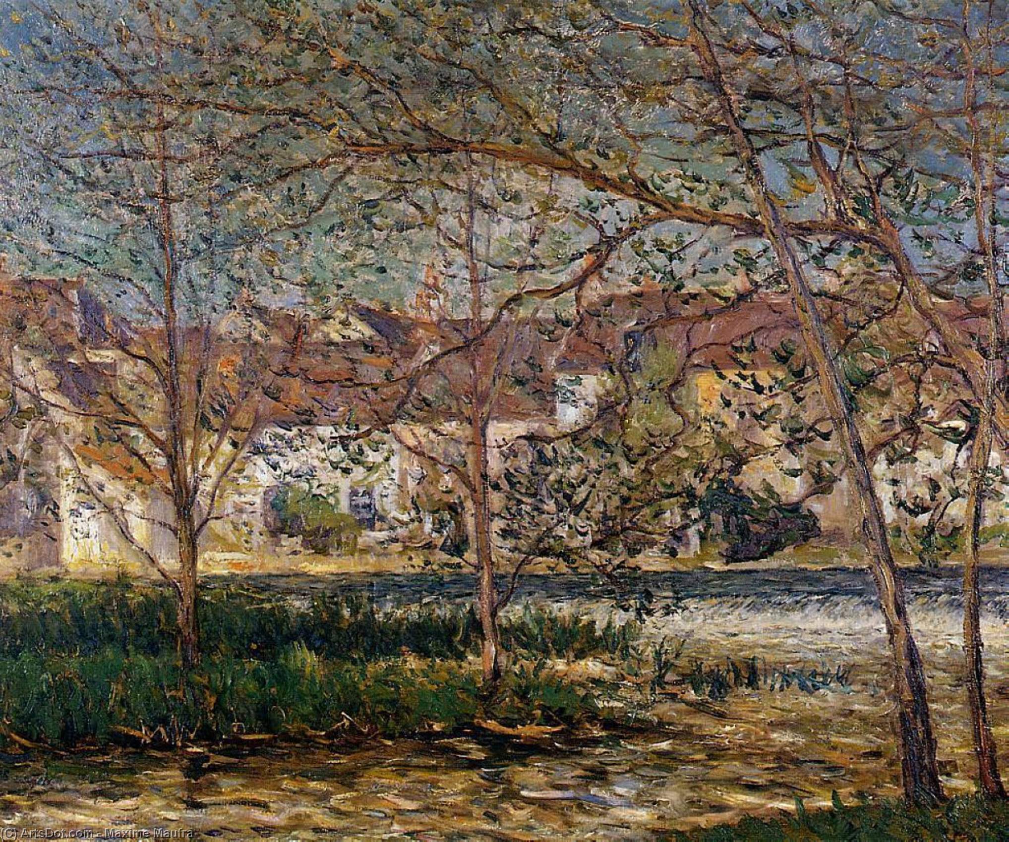 Wikioo.org - The Encyclopedia of Fine Arts - Painting, Artwork by Maxime Emile Louis Maufra - The Waterfall - Nemours