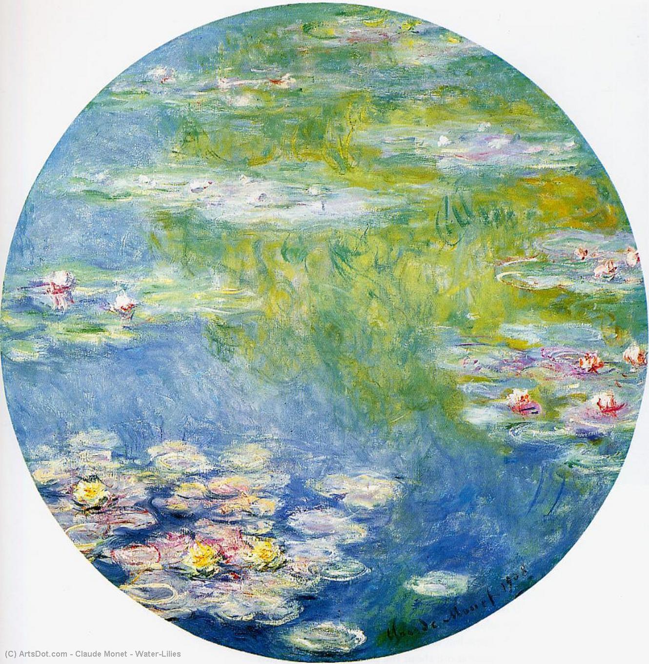 Wikoo.org - موسوعة الفنون الجميلة - اللوحة، العمل الفني Claude Monet - Water-Lilies
