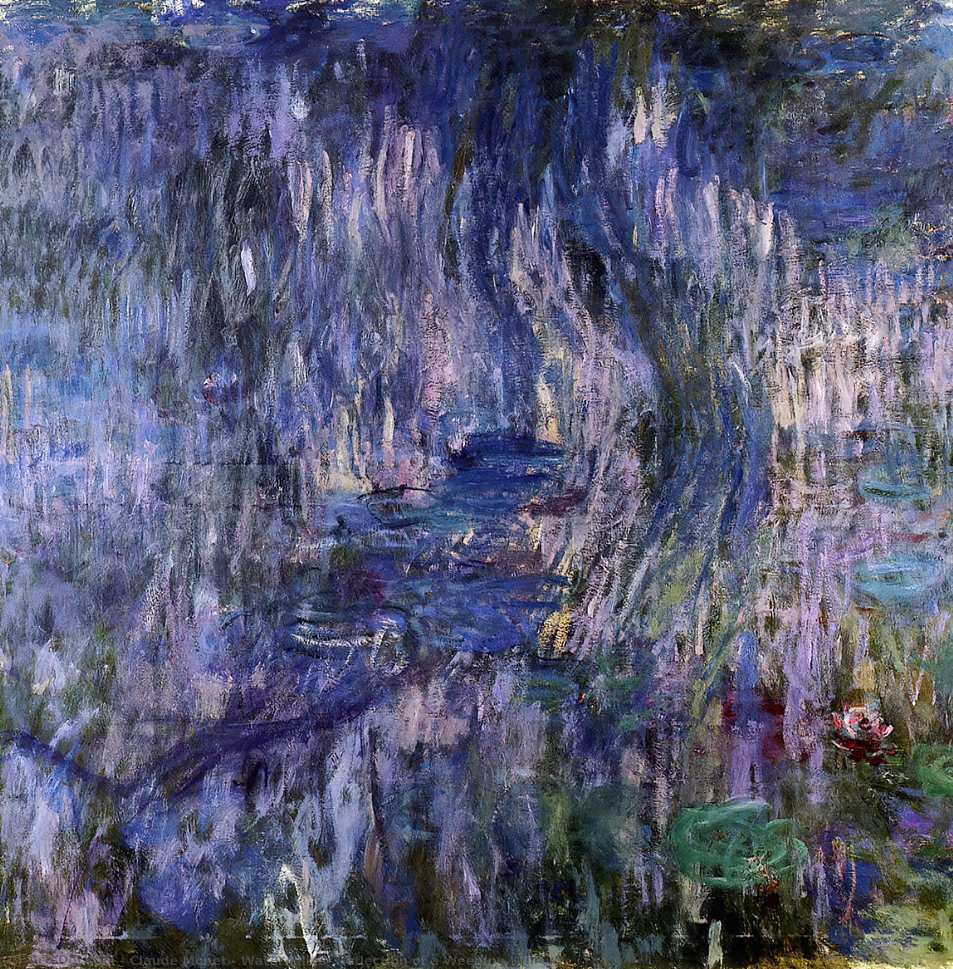 Wikioo.org - The Encyclopedia of Fine Arts - Painting, Artwork by Claude Monet - Water-Lilies, Reflection of a Weeping Willow