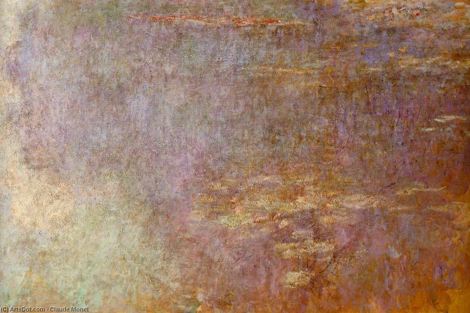 Wikioo.org - Bách khoa toàn thư về mỹ thuật - Vẽ tranh, Tác phẩm nghệ thuật Claude Monet - Water-Lilies (right half)