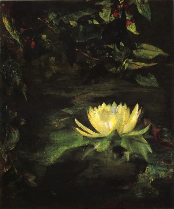 Wikioo.org - The Encyclopedia of Fine Arts - Painting, Artwork by John La Farge - Water Lily (also known as Lotus Leaves)