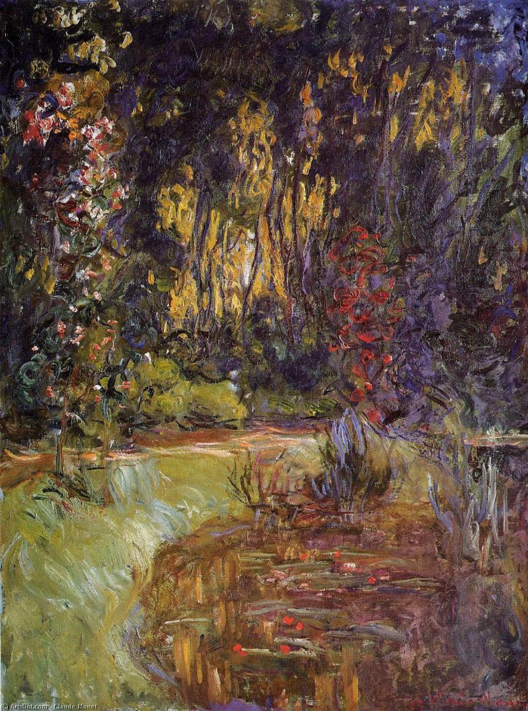 Wikioo.org - The Encyclopedia of Fine Arts - Painting, Artwork by Claude Monet - Water-Lily Pond at Giverny