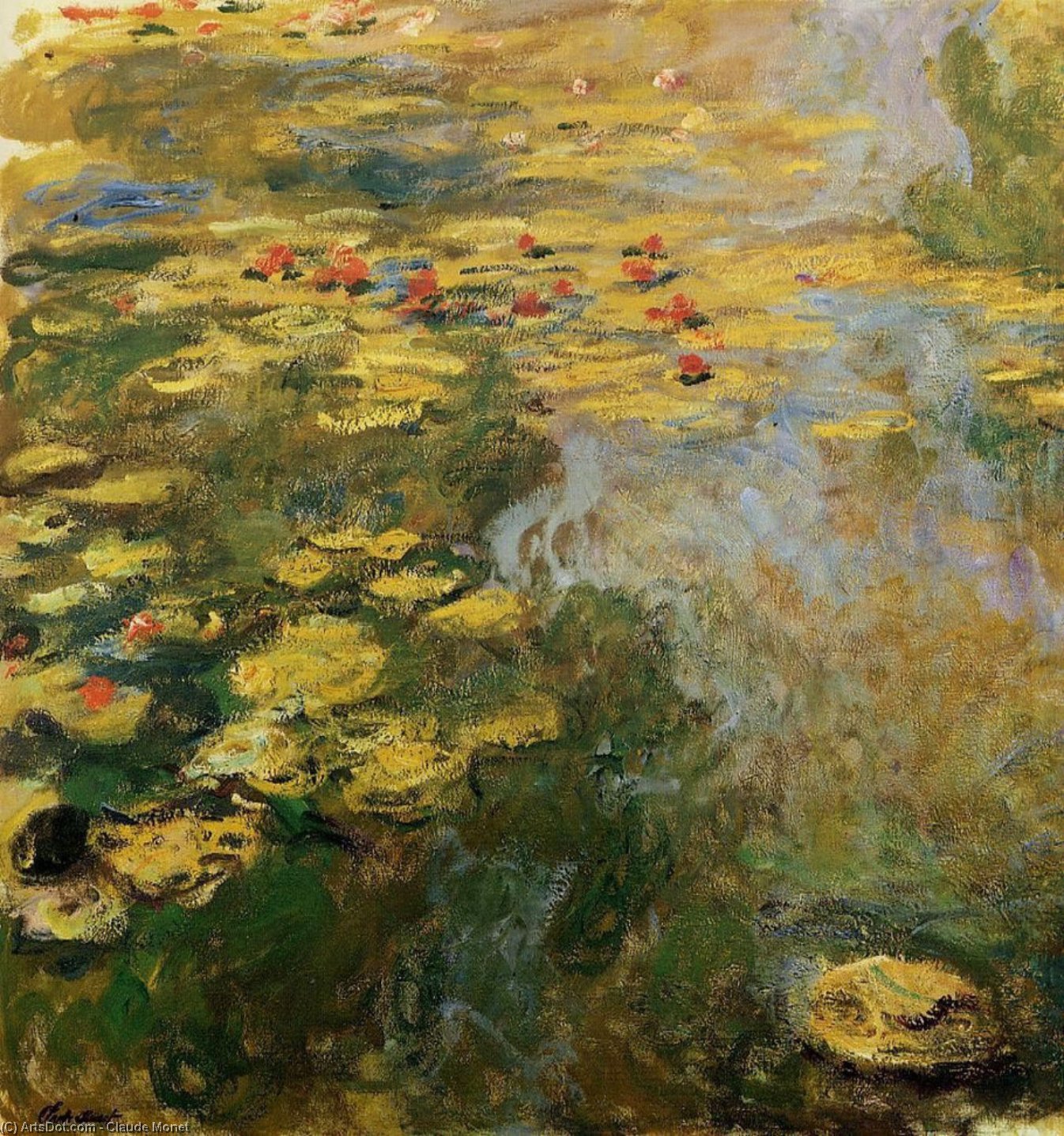 Wikioo.org - The Encyclopedia of Fine Arts - Painting, Artwork by Claude Monet - The Water-Lily Pond (left side)