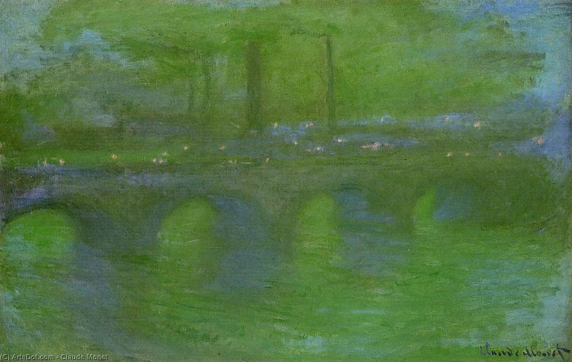 Wikioo.org - The Encyclopedia of Fine Arts - Painting, Artwork by Claude Monet - Waterloo Bridge, Dawn