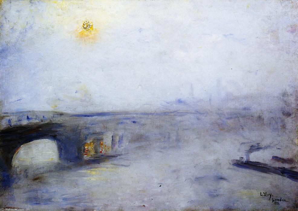 Wikioo.org - The Encyclopedia of Fine Arts - Painting, Artwork by Lesser Ury - Waterloo Bridge in the Fog