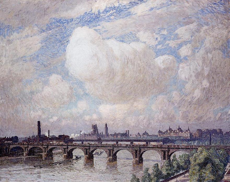 Wikioo.org - The Encyclopedia of Fine Arts - Painting, Artwork by Emil Claus - Waterloo Bridge in the Sun