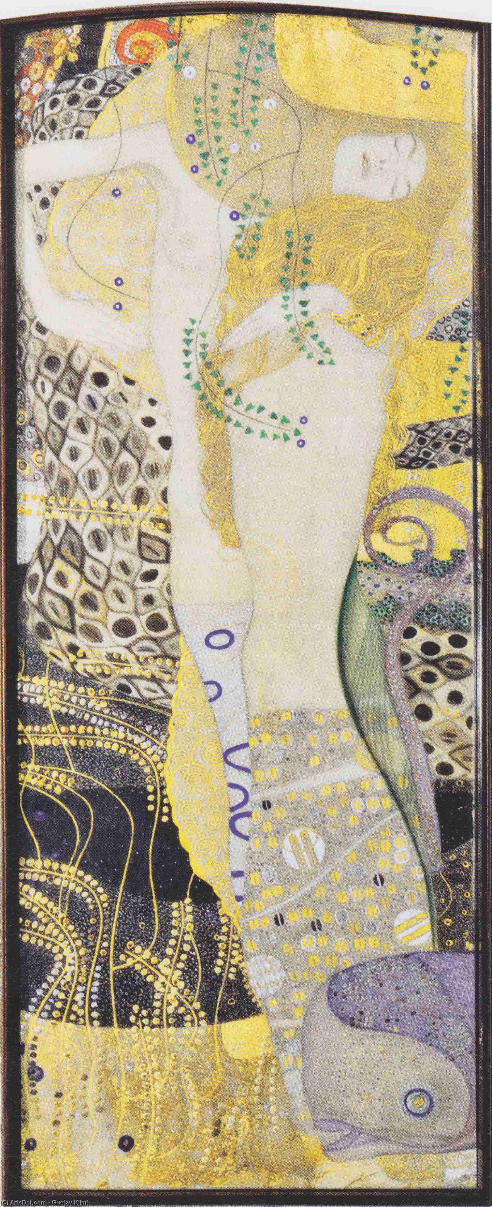 Wikioo.org - The Encyclopedia of Fine Arts - Painting, Artwork by Gustav Klimt - Watersnakes