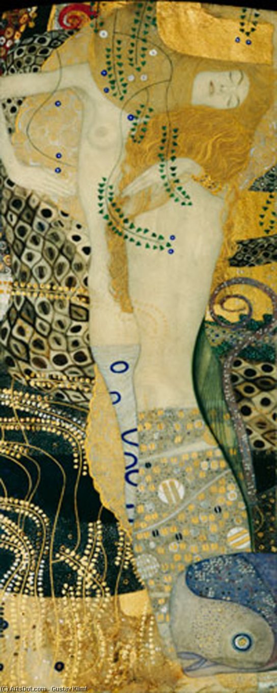 WikiOO.org – 美術百科全書 - 繪畫，作品 Gustav Klimt - 水 蛇