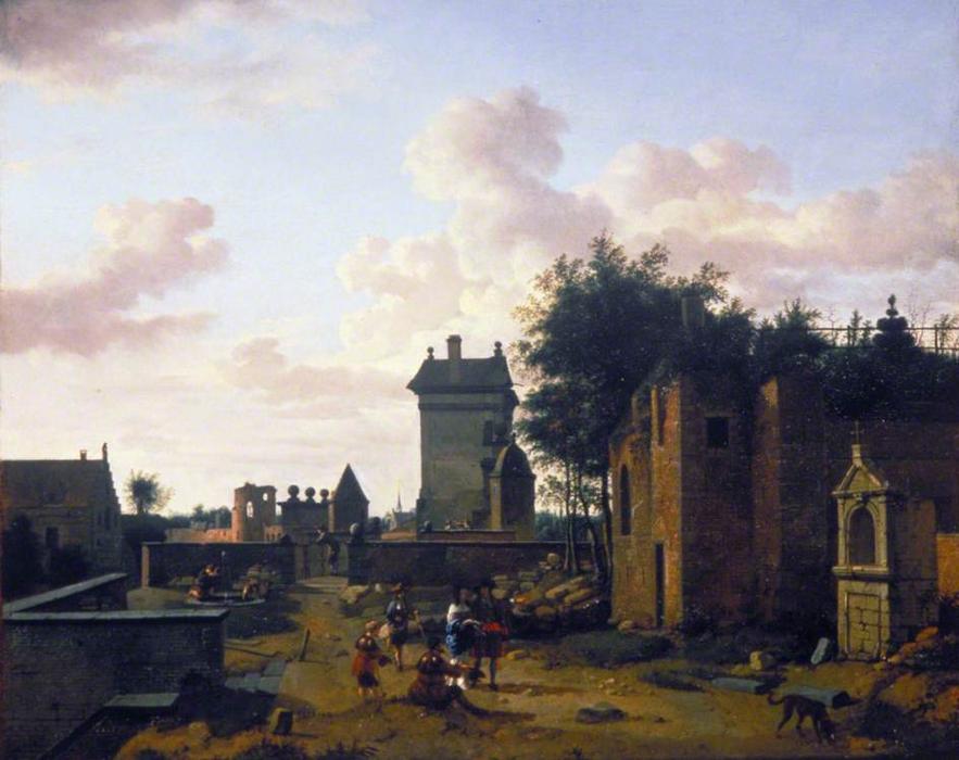 WikiOO.org - Encyclopedia of Fine Arts - Målning, konstverk Jan Van Der Heyden - Water Tower, Cleve, The Netherlands