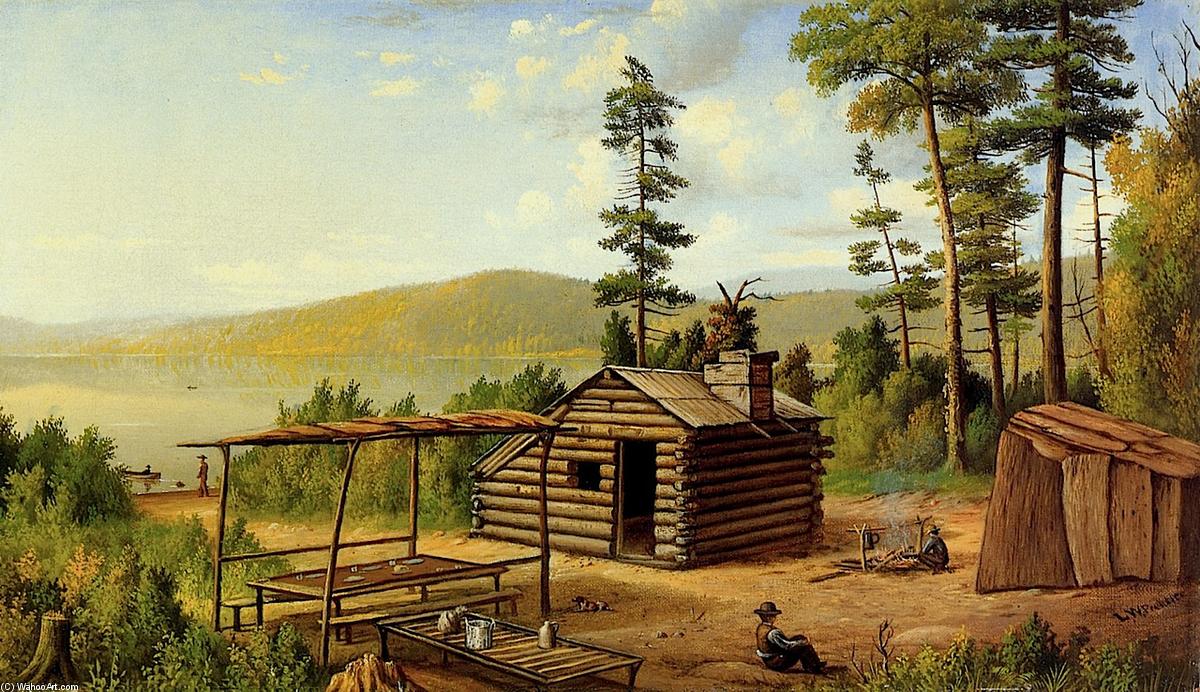 Wikioo.org - The Encyclopedia of Fine Arts - Painting, Artwork by Levi Wells Prentice - Watertown Camp, Albany Lake, Adirondacks, N. Y.