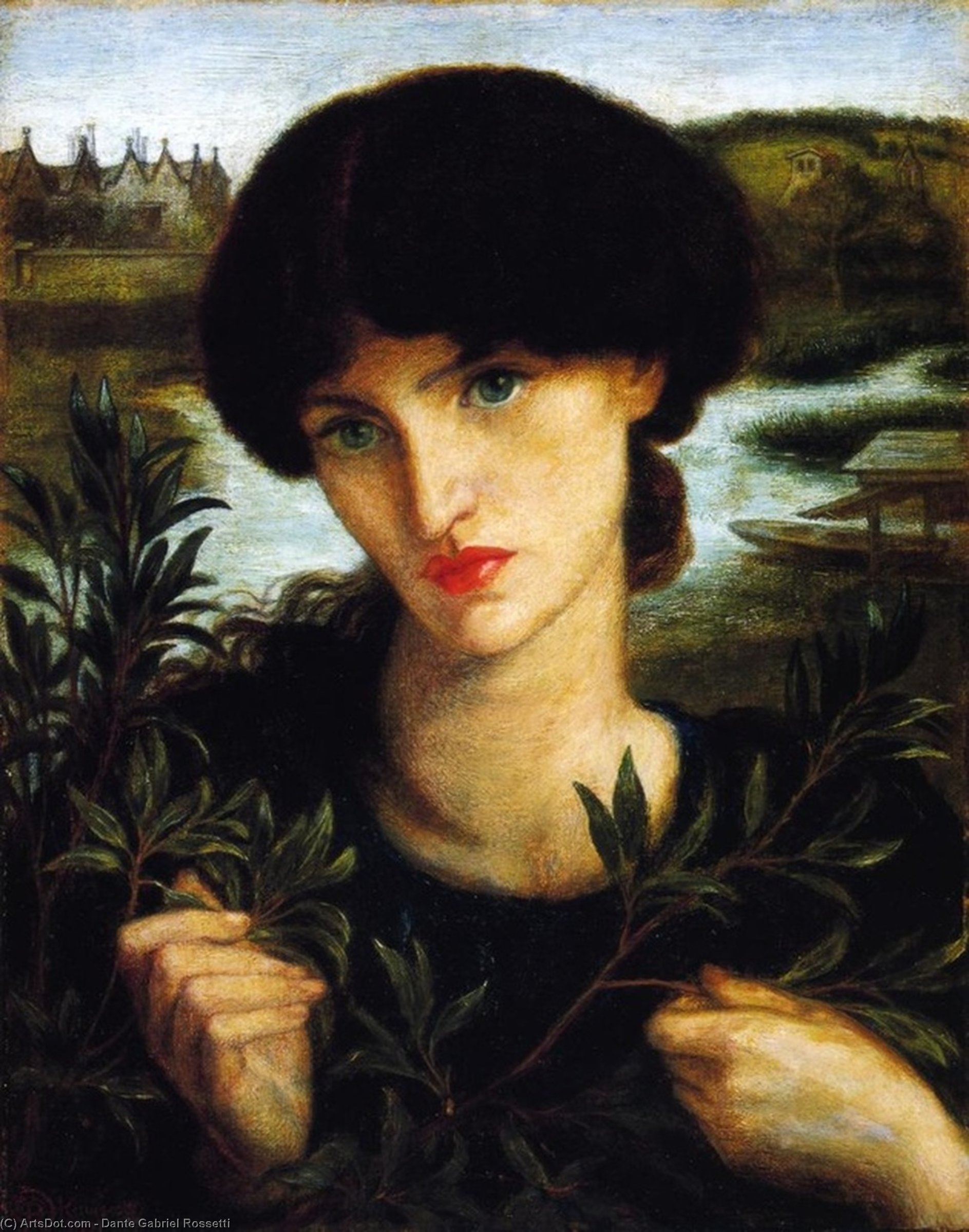 WikiOO.org - Encyclopedia of Fine Arts - Schilderen, Artwork Dante Gabriel Rossetti - Water Willow