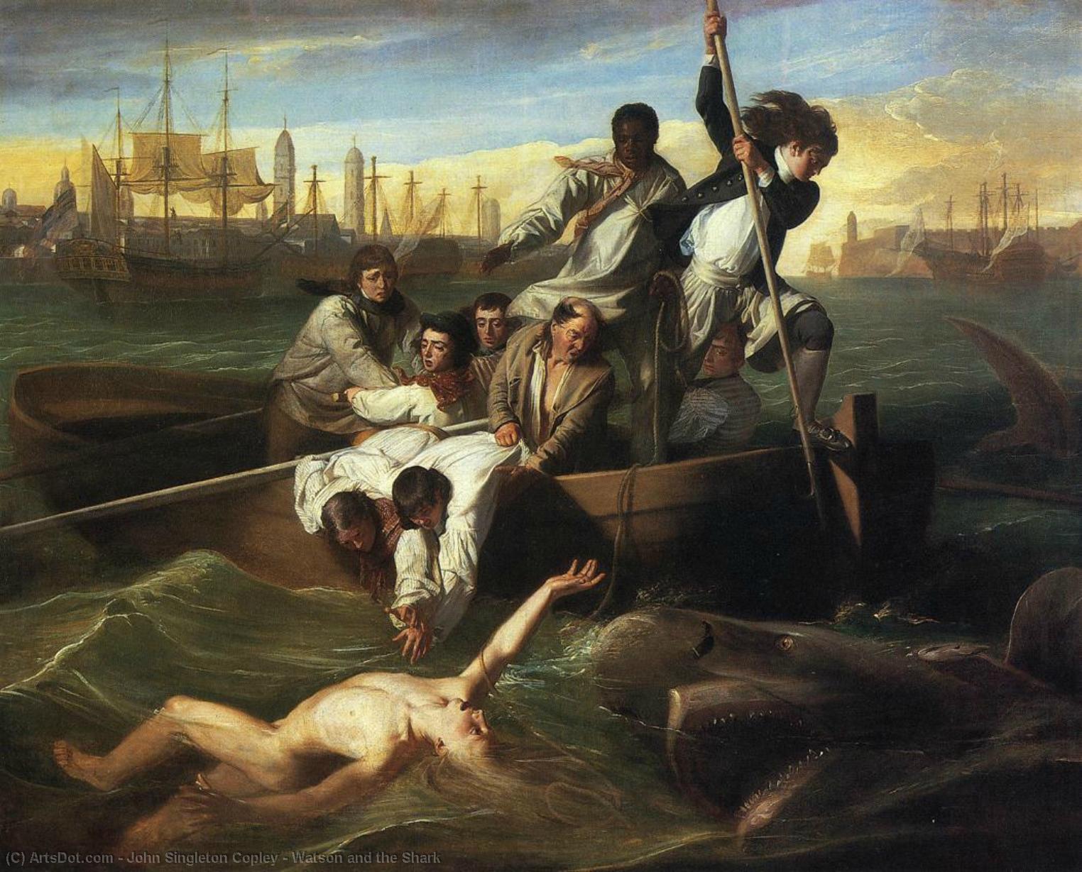 Wikioo.org – L'Enciclopedia delle Belle Arti - Pittura, Opere di John Singleton Copley - watson e lo squalo