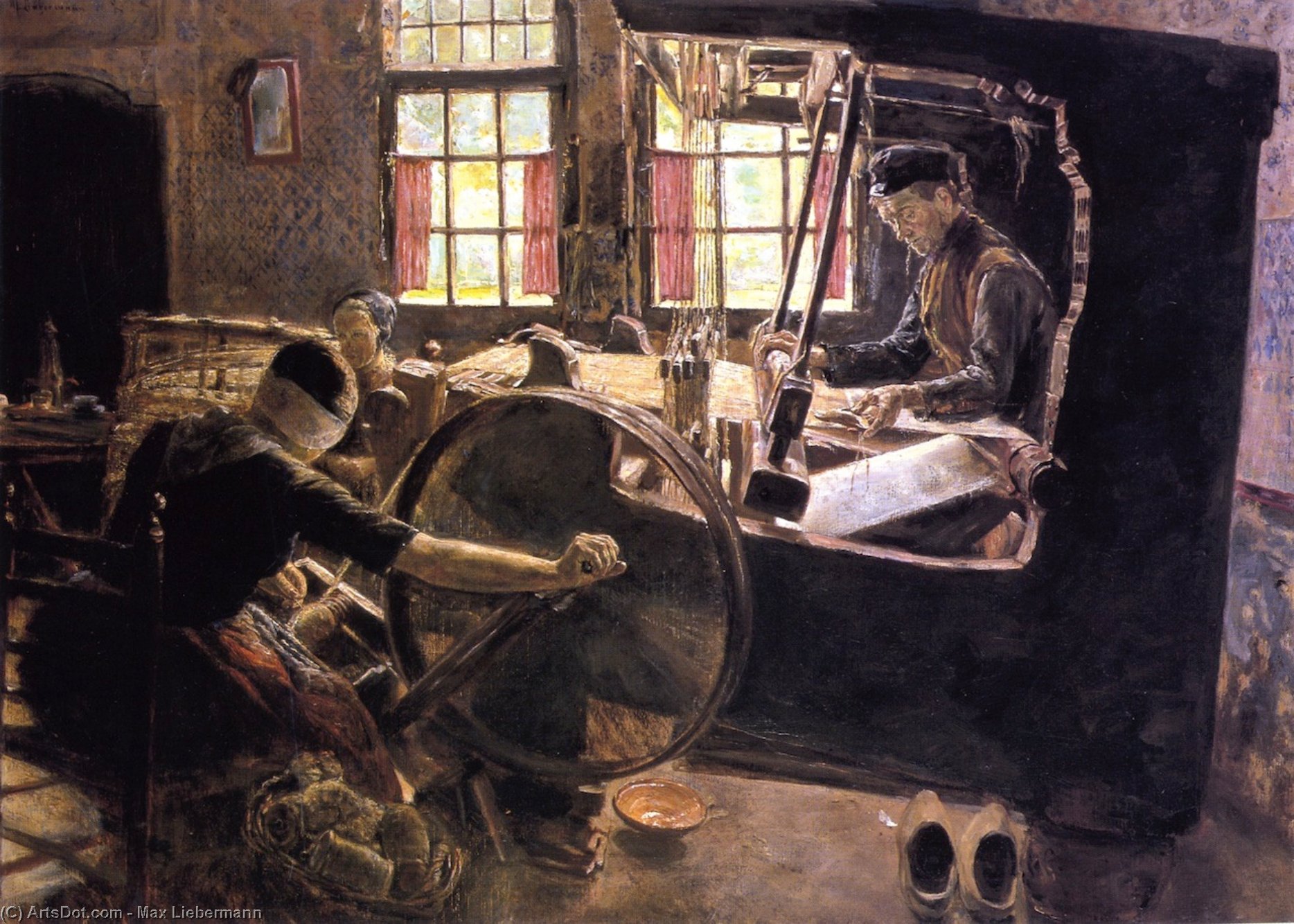 Wikioo.org - The Encyclopedia of Fine Arts - Painting, Artwork by Max Liebermann - The Weaver