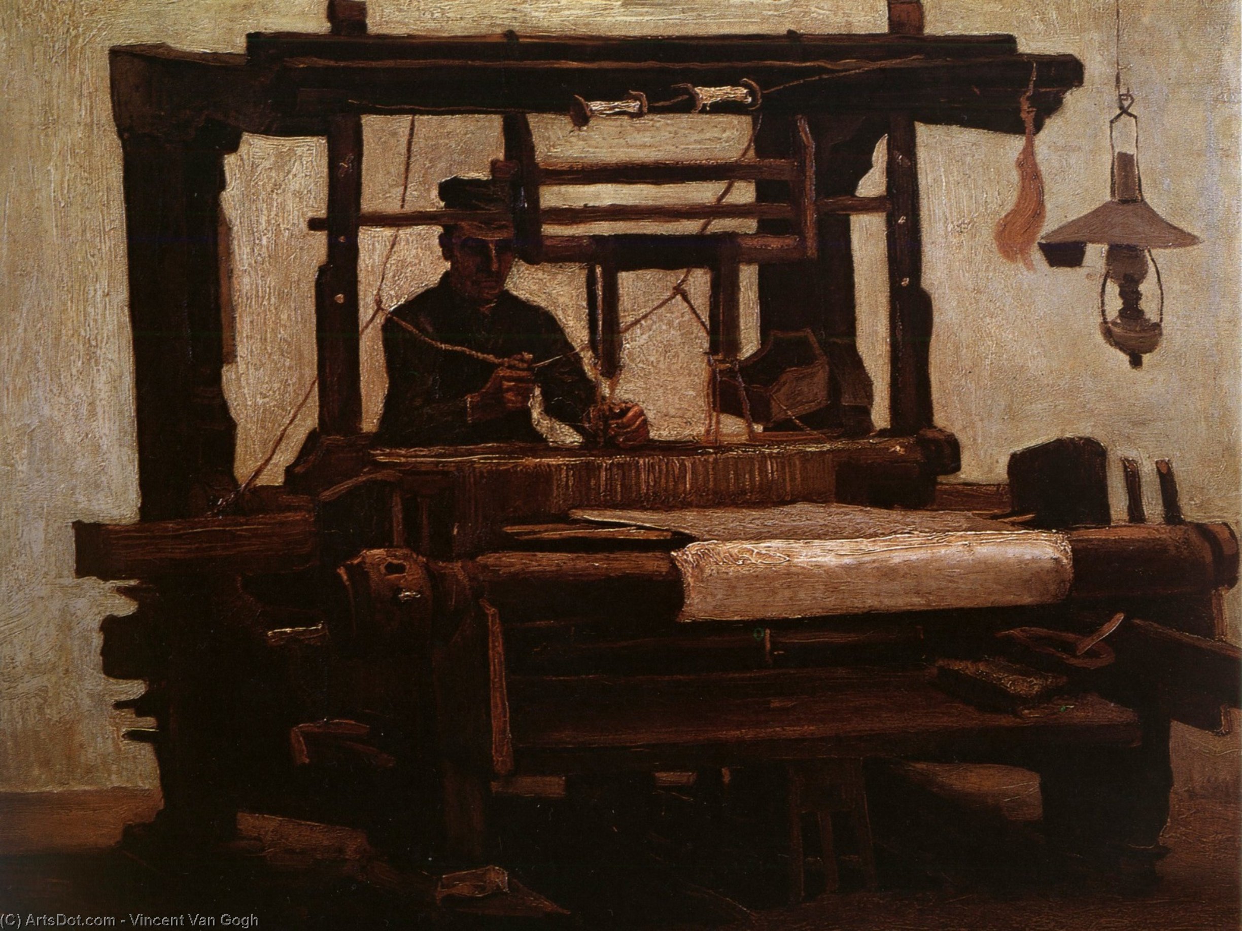 WikiOO.org - Enciclopédia das Belas Artes - Pintura, Arte por Vincent Van Gogh - Weaver, seen from the Front