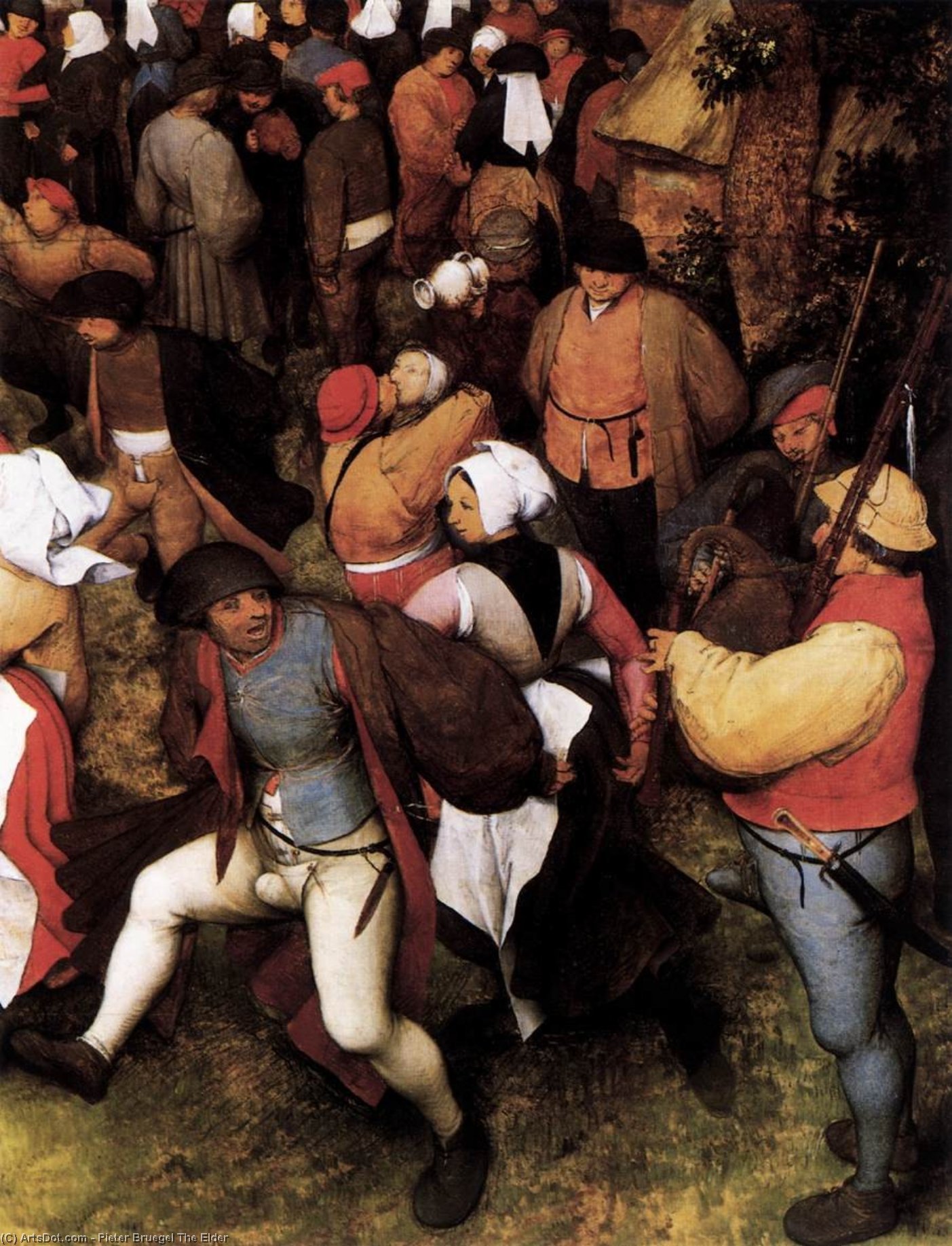 Wikioo.org - Die Enzyklopädie bildender Kunst - Malerei, Kunstwerk von Pieter Bruegel The Elder - hochzeit tanz in der geöffnet luft Ausschnitt
