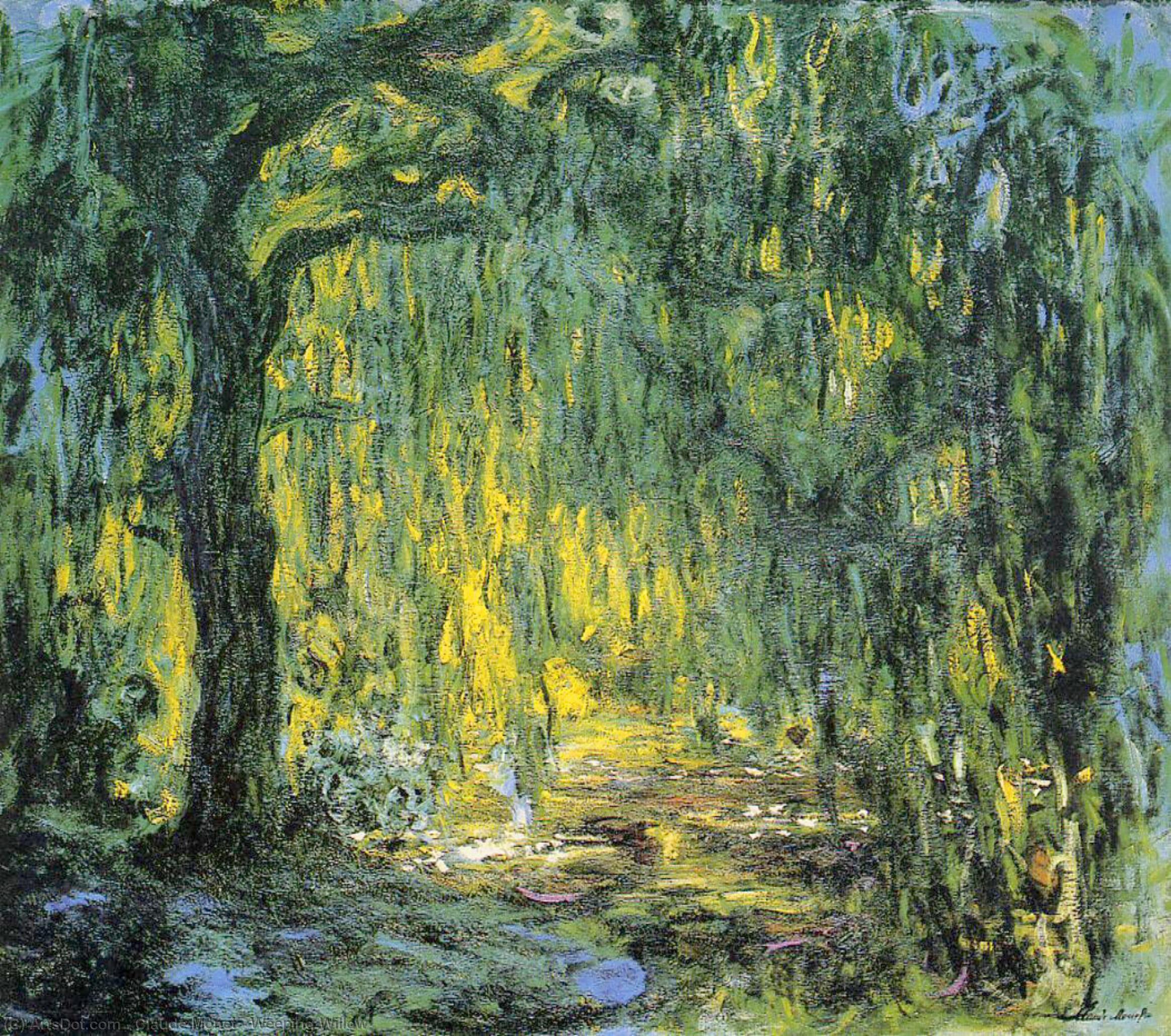 Wikoo.org - موسوعة الفنون الجميلة - اللوحة، العمل الفني Claude Monet - Weeping Willow