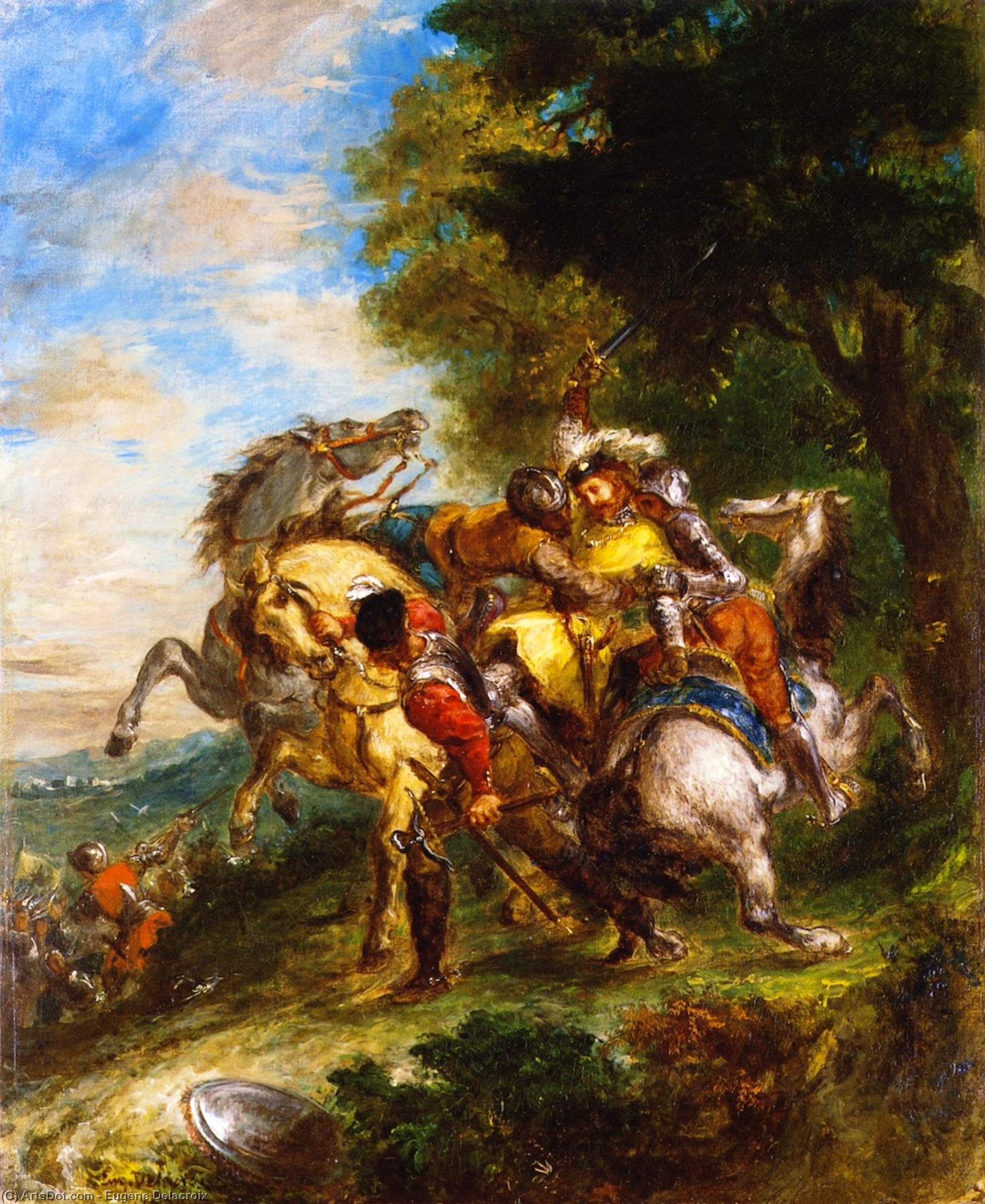 Wikioo.org – L'Enciclopedia delle Belle Arti - Pittura, Opere di Eugène Delacroix - Weislingen Cattura da Goetz's Uomini