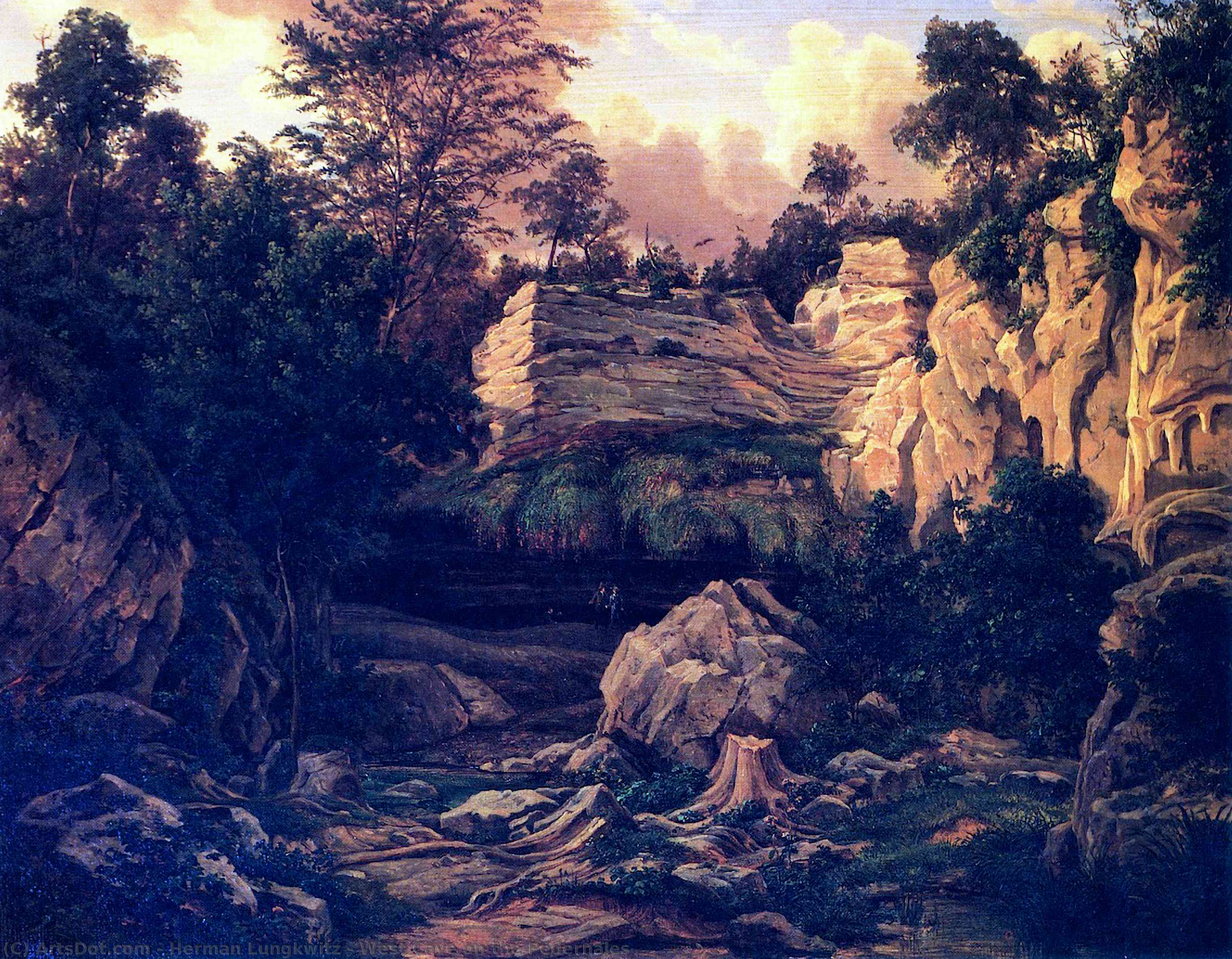 WikiOO.org - Енциклопедія образотворчого мистецтва - Живопис, Картини
 Herman Lungkwitz - West Cave on the Pedernales