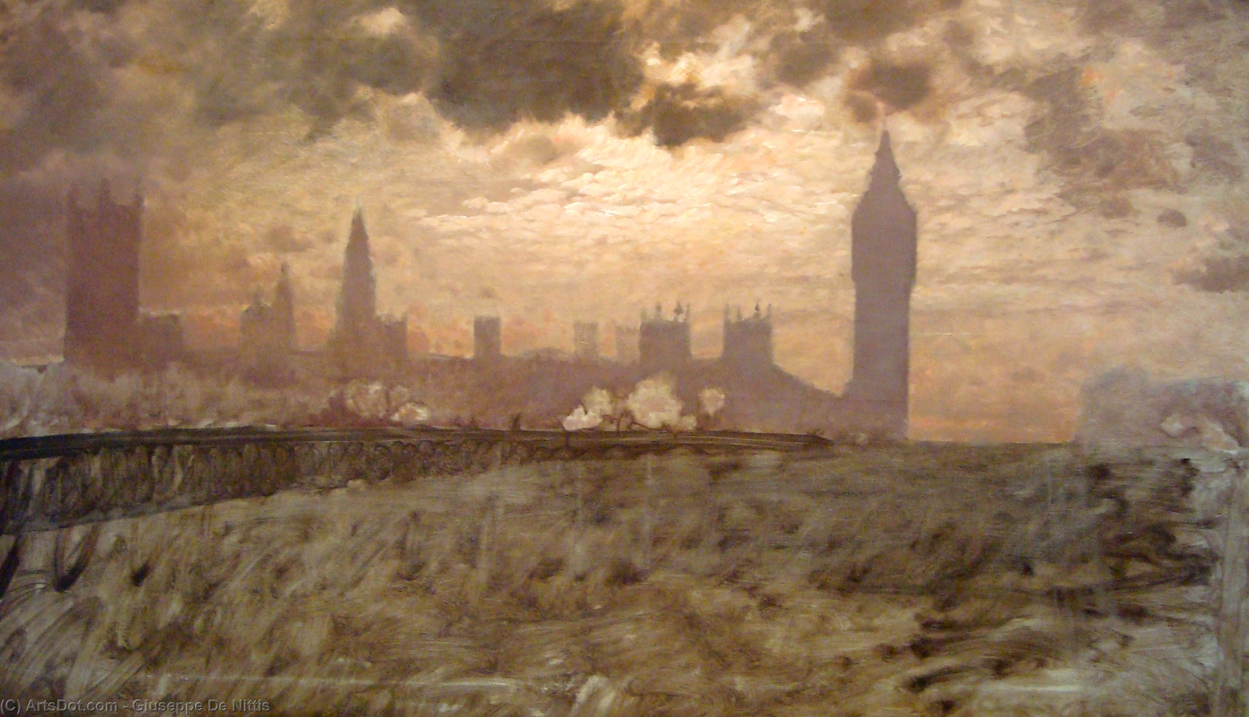 WikiOO.org - Enciclopédia das Belas Artes - Pintura, Arte por Giuseppe De Nittis - Westminster Bridge