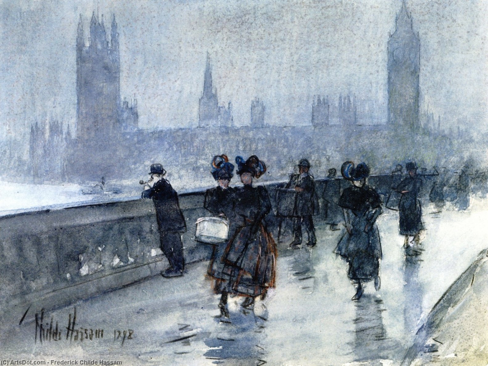 Wikioo.org – L'Encyclopédie des Beaux Arts - Peinture, Oeuvre de Frederick Childe Hassam - de Westminster pont