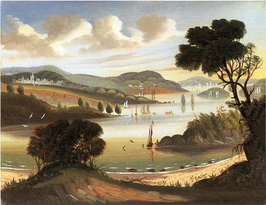 Wikioo.org - The Encyclopedia of Fine Arts - Painting, Artwork by Thomas Chambers - West Point on the Hudson River