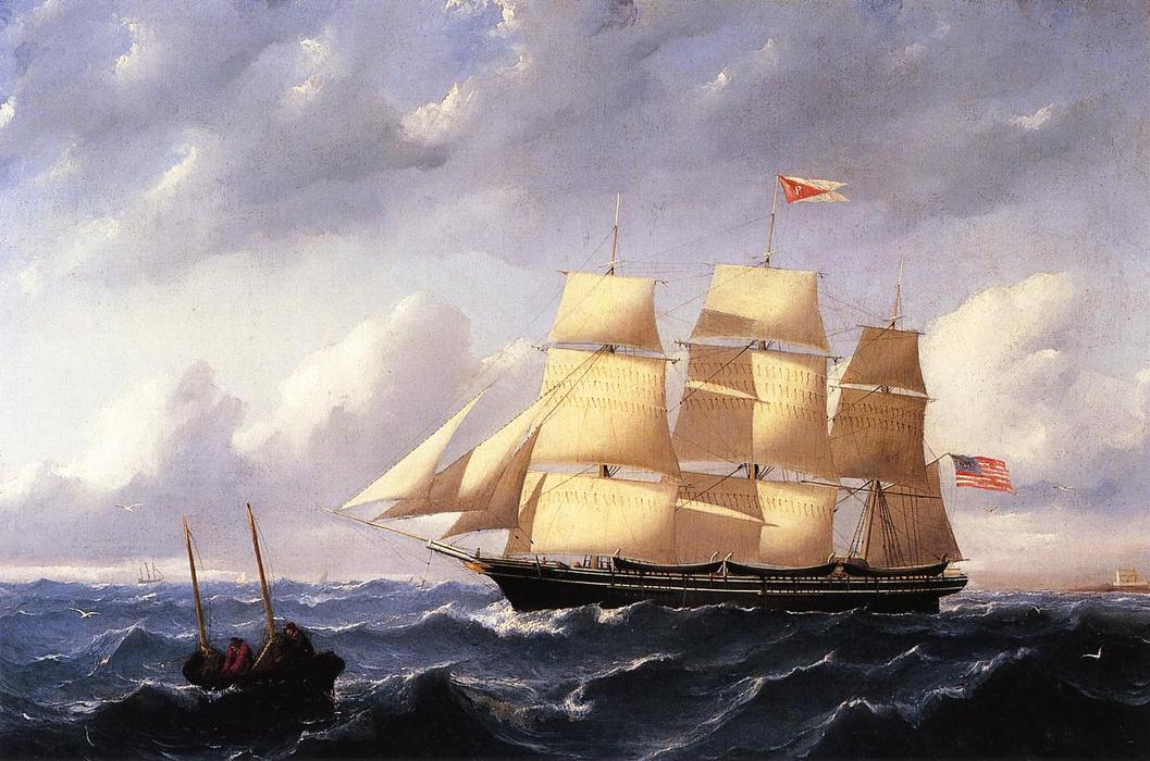 Wikioo.org – La Enciclopedia de las Bellas Artes - Pintura, Obras de arte de William Bradford - Whaleship Crepúsculo de New Bedford