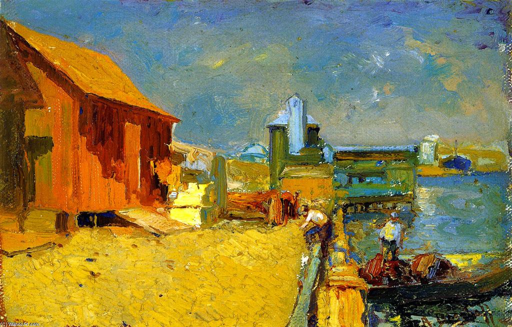 Wikioo.org - The Encyclopedia of Fine Arts - Painting, Artwork by Franz Bischoff - The Wharf, San Pedro