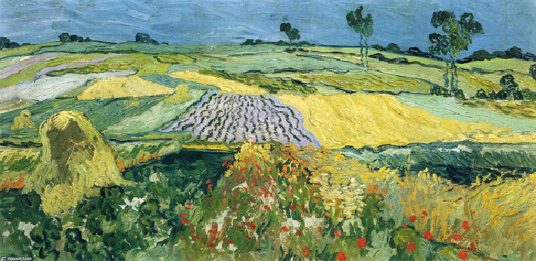 Wikoo.org - موسوعة الفنون الجميلة - اللوحة، العمل الفني Vincent Van Gogh - Wheatfields