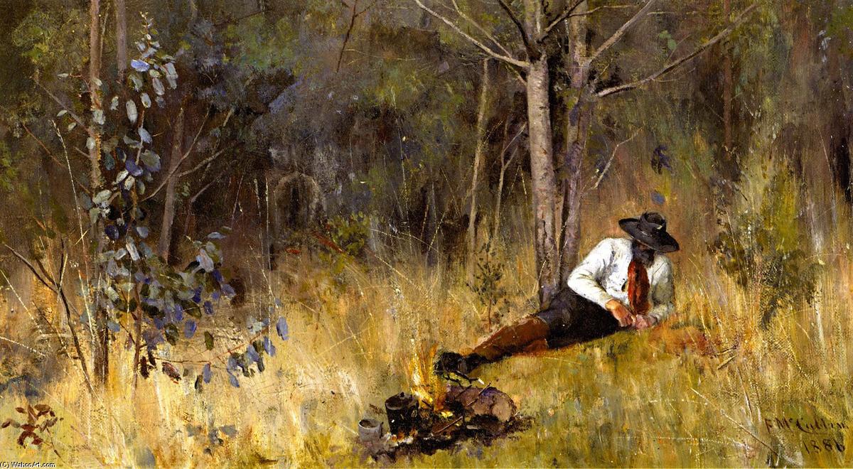 Wikioo.org - The Encyclopedia of Fine Arts - Painting, Artwork by Frederick Mccubbin - While the Billy Boils